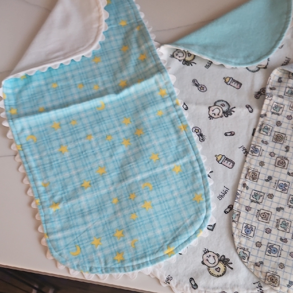 Hand Made Baby Burp Cloth- Various Prints Soft And Washable. Never Used.